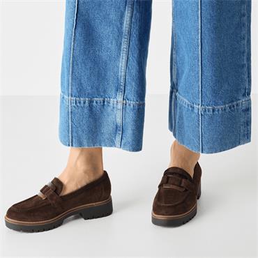 TAMARIS WOMENS SLIP ON LOAFER - MOCCA