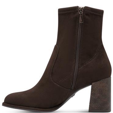 TAMARIS WOMENS ZIP ANKLE BOOT - MOCCA SUEDE