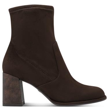 TAMARIS WOMENS ZIP ANKLE BOOT - MOCCA SUEDE