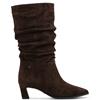 TAMARIS WOMENS LEATHER ZIP HIGH LEG BOOT - MOCCA