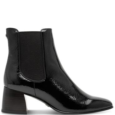 TAMARIS WOMENS ZIP CHELSEA ANKLE BOOT - BLACK PATENT