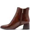 TAMARIS WOMENS ZIP CHELSEA ANKLE BOOT - COGNAC PATENT