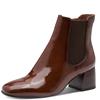 TAMARIS WOMENS ZIP CHELSEA ANKLE BOOT - COGNAC PATENT