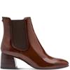 TAMARIS WOMENS ZIP CHELSEA ANKLE BOOT - COGNAC PATENT
