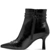 TAMARIS WOMENS POINT TOE ZIP ANKLE BOOT - BLACK