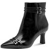 TAMARIS WOMENS POINT TOE ZIP ANKLE BOOT - BLACK