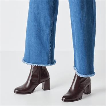 TAMARIS WOMENS ZIP ANKLE BOOT - MERLOT PATENT