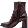 TAMARIS WOMENS ZIP ANKLE BOOT - MERLOT PATENT