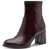 TAMARIS WOMENS ZIP ANKLE BOOT - MERLOT PATENT