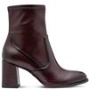 TAMARIS WOMENS ZIP ANKLE BOOT - MERLOT PATENT