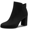 TAMARIS WOMENS ZIP ANKLE BOOT - BLACK SUEDE