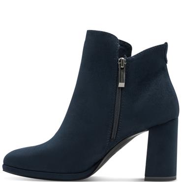 TAMARIS WOMENS ZIP ANKLE BOOT - NAVY SUEDE