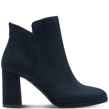 TAMARIS WOMENS ZIP ANKLE BOOT - NAVY SUEDE