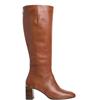 TAMARIS WOMENS ZIP HIGH LEG BOOT - COGNAC LEATHER
