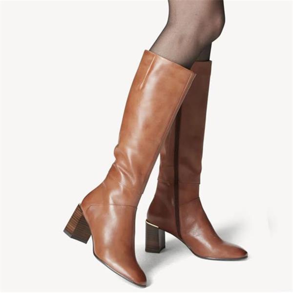 TAMARIS WOMENS ZIP HIGH LEG BOOT COGNAC LEATHER Paul Byron