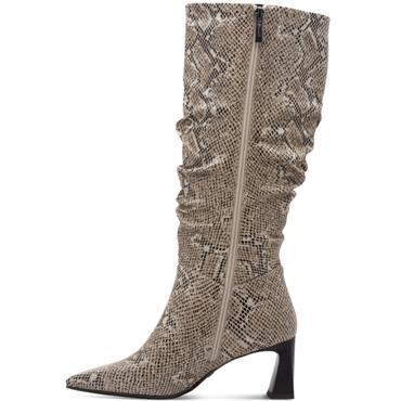 TAMARIS WOMENS ANIMAL PRINT HIGHLEG BOOT - BEIGE ANIMAL PRINT