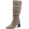 TAMARIS WOMENS ANIMAL PRINT HIGHLEG BOOT - BEIGE ANIMAL PRINT