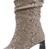 TAMARIS WOMENS ANIMAL PRINT HIGHLEG BOOT - BEIGE ANIMAL PRINT