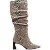 TAMARIS WOMENS ANIMAL PRINT HIGHLEG BOOT - BEIGE ANIMAL PRINT