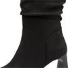 TAMARIS WOMENS ANIMAL PRINT HIGHLEG BOOT - BLACK SUEDE