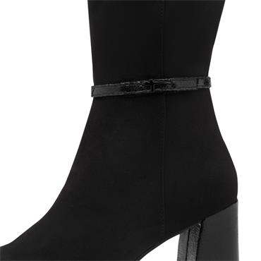 TAMARIS WOMENS ZIP HIGH LEG BOOT - BLACK SUEDE