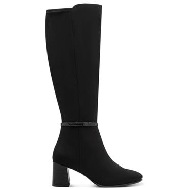 TAMARIS WOMENS ZIP HIGH LEG BOOT - BLACK SUEDE