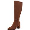 TAMARIS WOMENS ZIP HIGH LEG BOOT - MUSCAT SUEDE