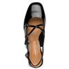 TAMARIS WOMENS LOW HEEL STRAP SLING BACK - BLACK PATENT