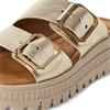 TAMARIS WOMENS WEDGE STRAP SANDAL - LIGHT GOLD