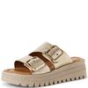 TAMARIS WOMENS WEDGE STRAP SANDAL - LIGHT GOLD