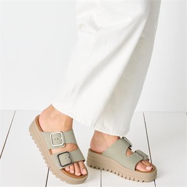 TAMARIS WOMENS WEDGE STRAP SANDAL - SAGE