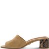 TAMARIS WOMENS LOW HEEL SLIP ON MULE - TAN