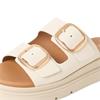 TAMARIS WOMENS BUCKLE STRAP SANDAL - IVORY LEATHER