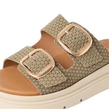 TAMARIS WOMENS BUCKLE STRAP SANDAL - OLIVE
