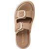 TAMARIS WOMENS BUCKLE STRAP SANDAL - TAUPE NUBUCK