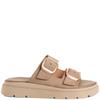 TAMARIS WOMENS BUCKLE STRAP SANDAL - TAUPE NUBUCK