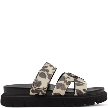 TAMARIS WOMENS STRAP SANDAL - ANIMAL PRINT