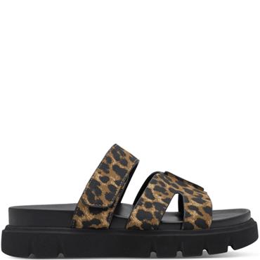 TAMARIS WOMENS STRAP SANDAL - LEOPARD ANIMAL PRINT