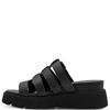 TAMARIS WOMENS WEDGE STRAP SANDAL - BLACK