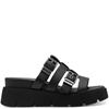 TAMARIS WOMENS WEDGE STRAP SANDAL - BLACK