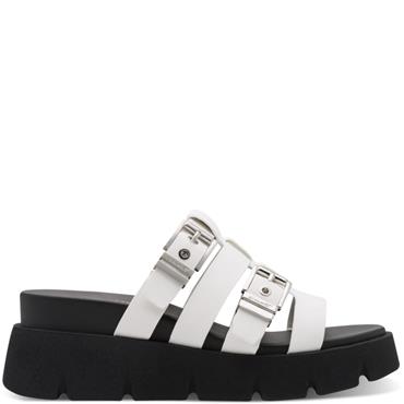 TAMARIS WOMENS WEDGE STRAP SANDAL - WHITE