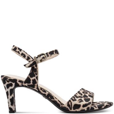 TAMARIS WOMENS ANKLE STRAP SANDAL - LEOPARD ANIMAL PRINT