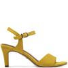 TAMARIS WOMENS ANKLE STRAP SANDAL - YELLOW SUEDE