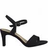 TAMARIS WOMENS ANKLE STRAP SANDAL - BLACK SUEDE
