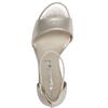 TAMARIS WOMENS MID HEEL STRAP SANDAL - CHAMPAGNE