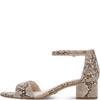 TAMARIS WOMENS ANKLE STRAP SANDAL - BEIGE ANIMAL PRINT
