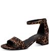 TAMARIS WOMENS ANKLE STRAP SANDAL - LEOPARD ANIMAL PRINT