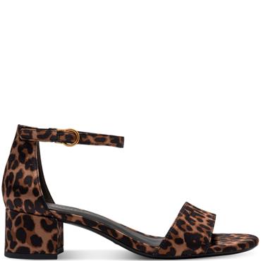 TAMARIS WOMENS ANKLE STRAP SANDAL - LEOPARD ANIMAL PRINT
