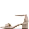 TAMARIS WOMENS ANKLE STRAP SANDAL - LIGHT GOLD