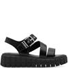 TAMARIS WOMENS WEDGE STRAP SANDAL - BLACK